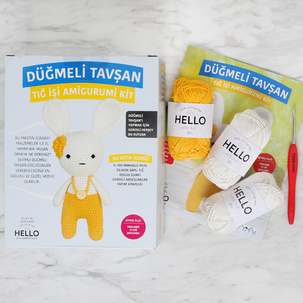 Tuva Amigurumi Kiti - Düğmeli Tavşan - MGAK01